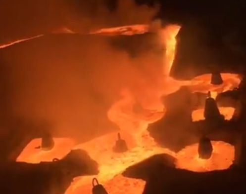 Video of electric arc furnace smelting site