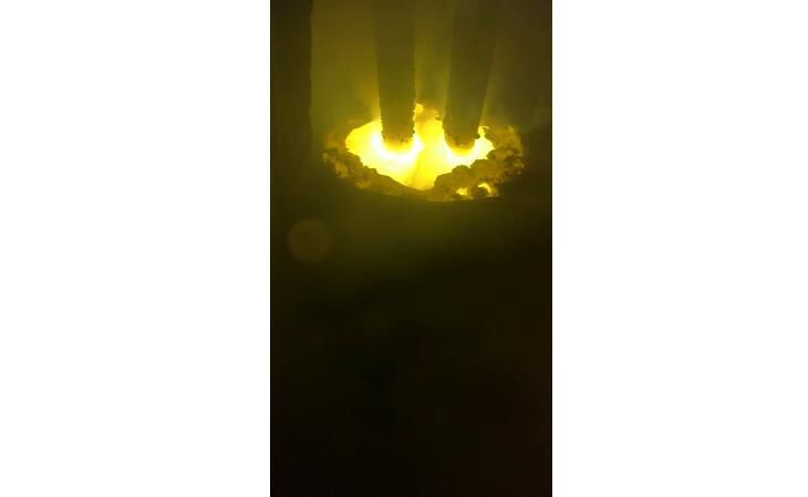 Video of electric arc furnace smelting site