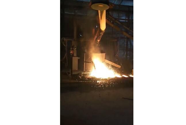 Video of electric arc furnace smelting site
