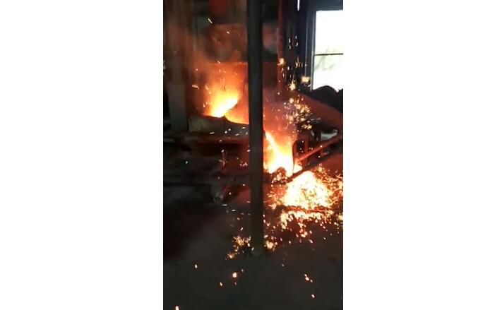 Video of electric arc furnace smelting site