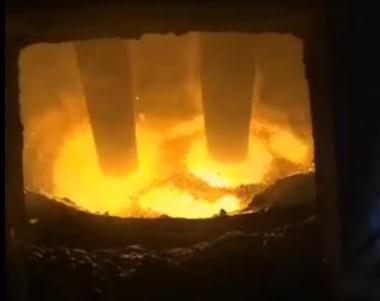 Video of electric arc furnace smelting site