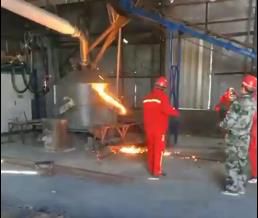 Video of electric arc furnace smelting site