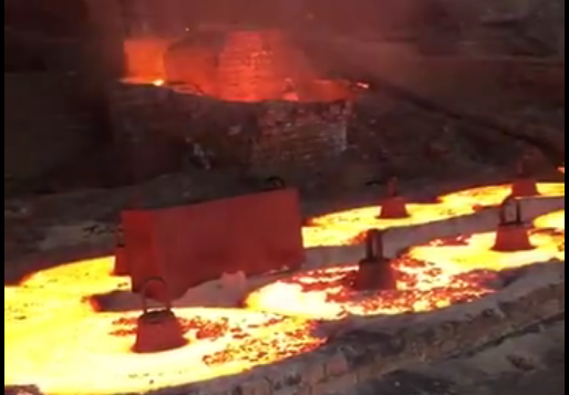 Video of electric arc furnace smelting site