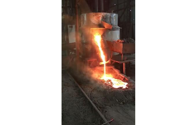 Video of electric arc furnace smelting site