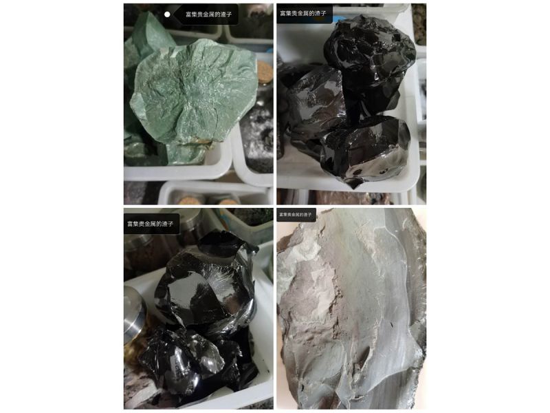 Slag enriched with precious metals