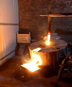 Video of electric arc furnace smelting site