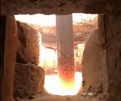 Video of electric arc furnace smelting site