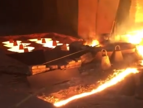 Video of electric arc furnace smelting site