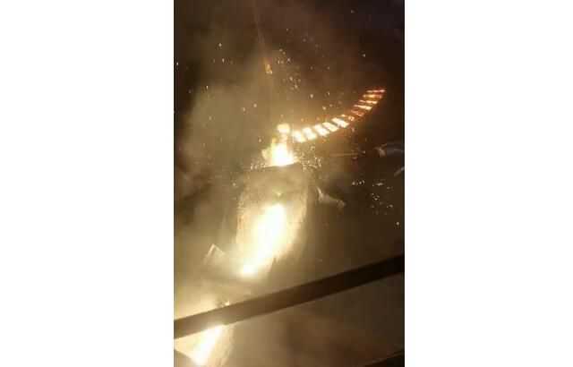 Video of electric arc furnace smelting site