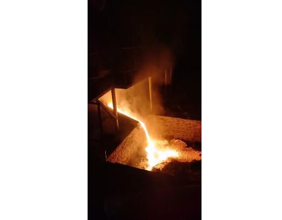 Video of electric arc furnace smelting site
